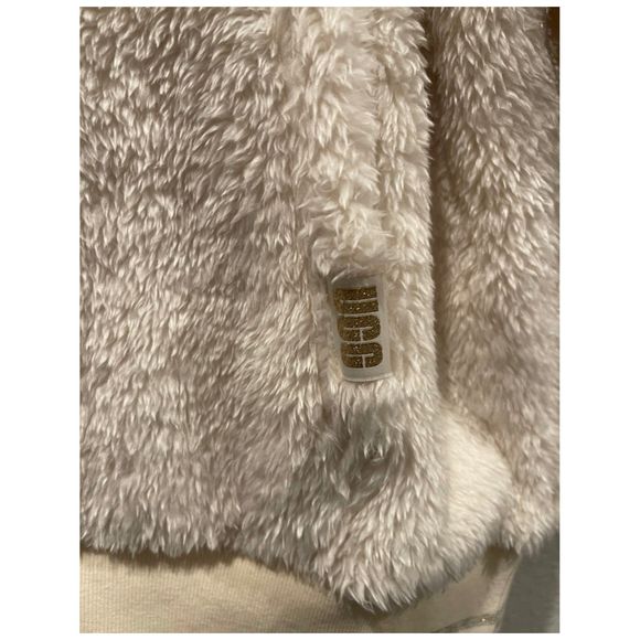 UGG Cream Gold Loyra Stripped Metallic Sherpa Hoodie - Picture 5 of 7